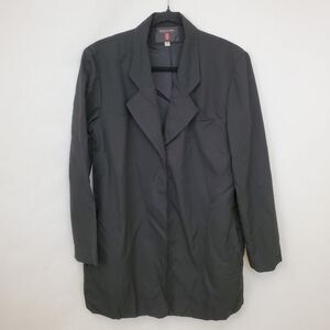 Vintage Elizabeth Arden Longline Blazer Jacket Womens Small Worsted Wool Black‎